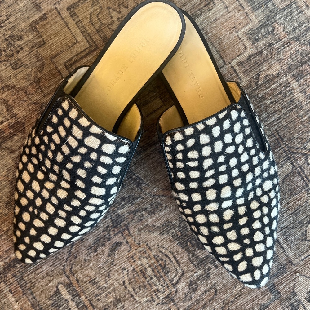Jenny Kayne calf hair leather Mules sz 7.5